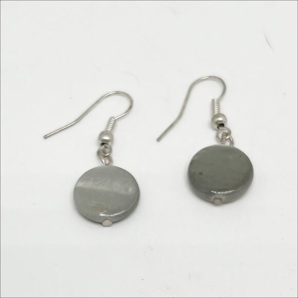 Handmade Black and Gray Beaded Necklace and Earrings Set Hand Crafted - Picture 2 of 3